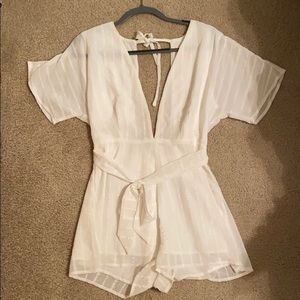 White Cap Sleeve Romper